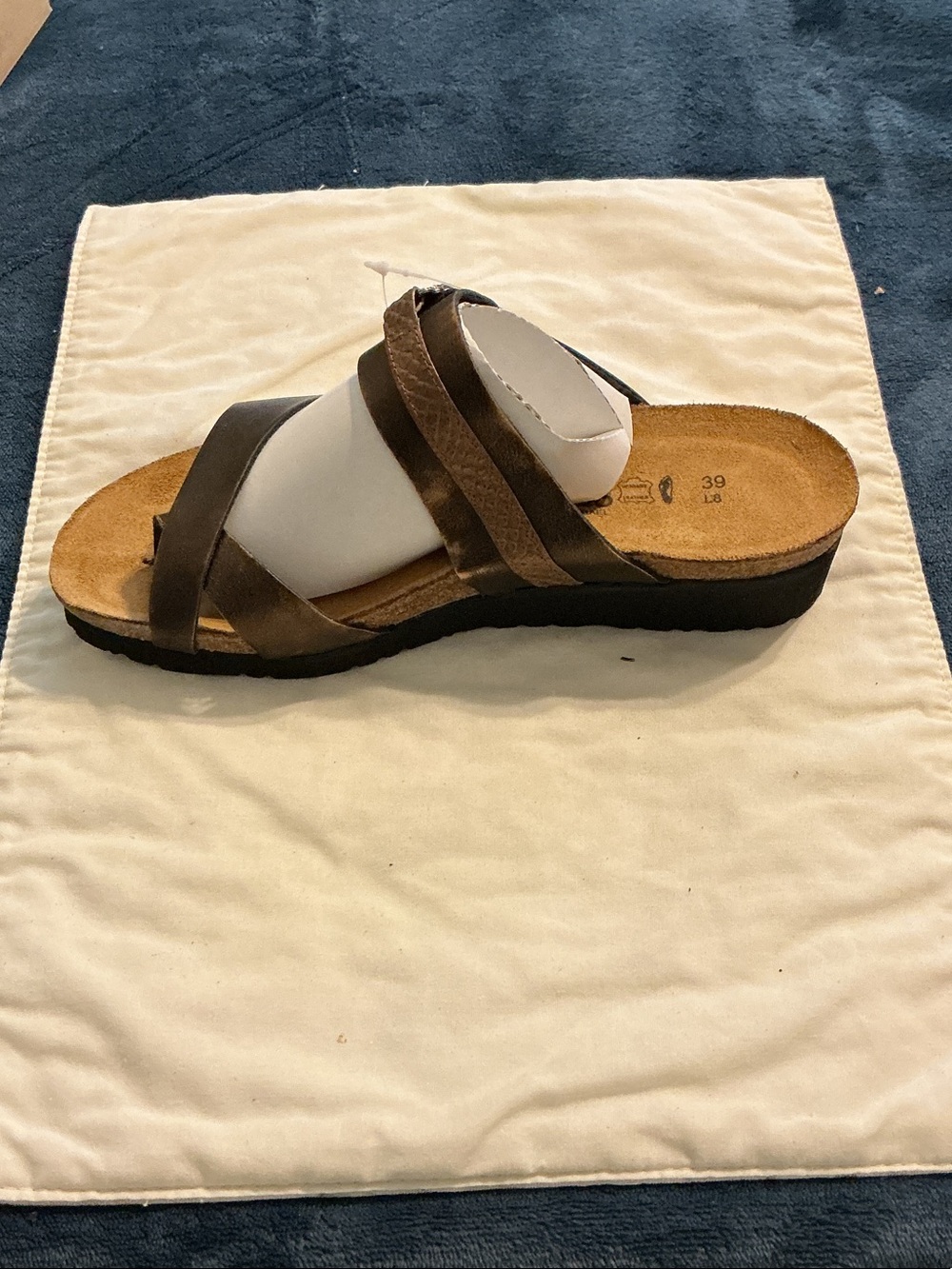 Naot Brown Leather Multi-Strap Slide Sandal